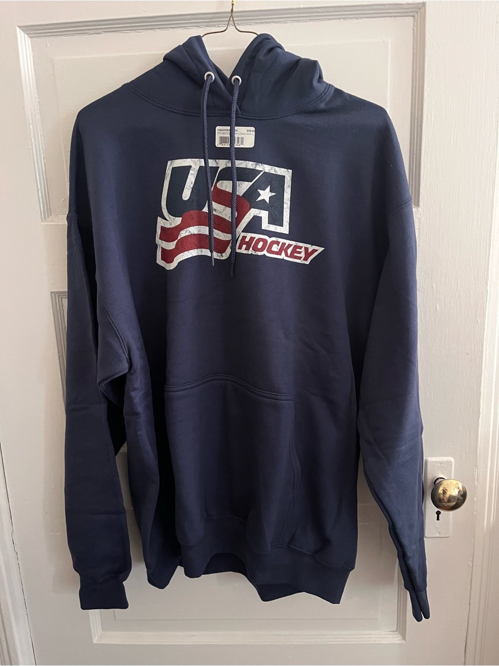 USA Hockey Men's Navy Hooded Sweatshirt Large NWT